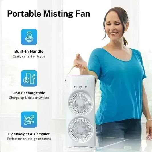 Portable Cooling Fan with Remote Control,Rotatable with water Tank Mini Air Cooler