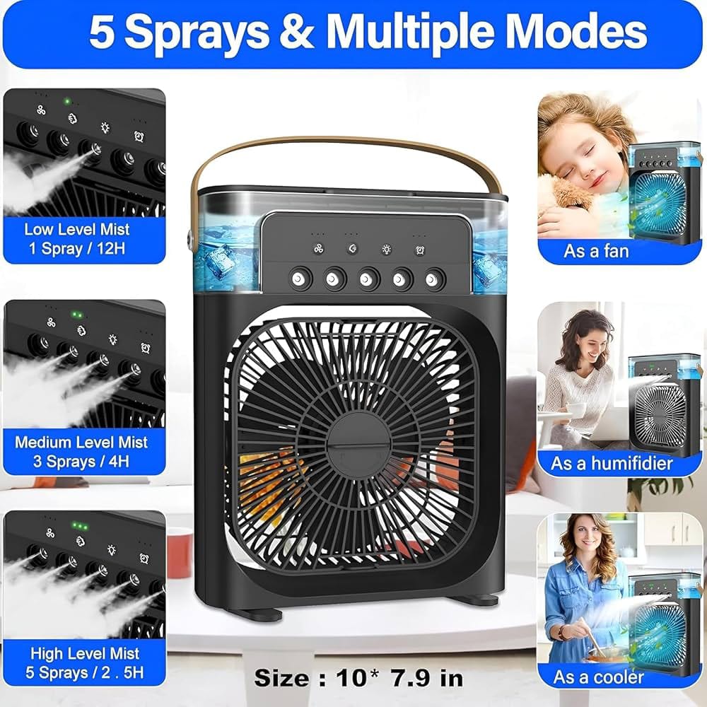 Portable Mini Air Cooler - Black Color