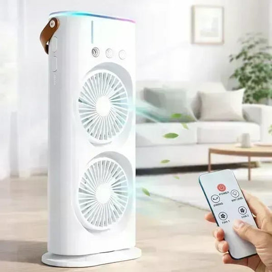 Portable Cooling Fan with Remote Control,Rotatable with water Tank Mini Air Cooler