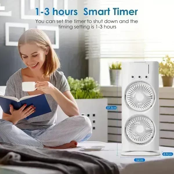 Portable Cooling Fan with Remote Control,Rotatable with water Tank Mini Air Cooler