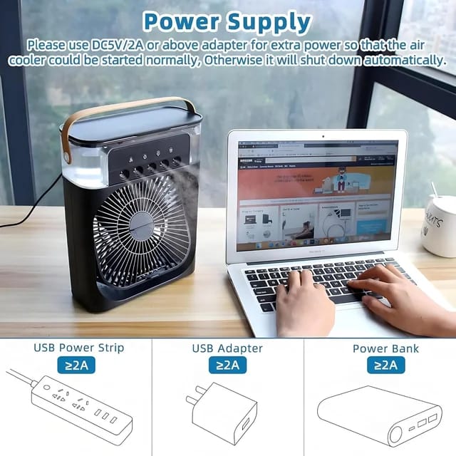 Portable Mini Air Cooler - Black Color
