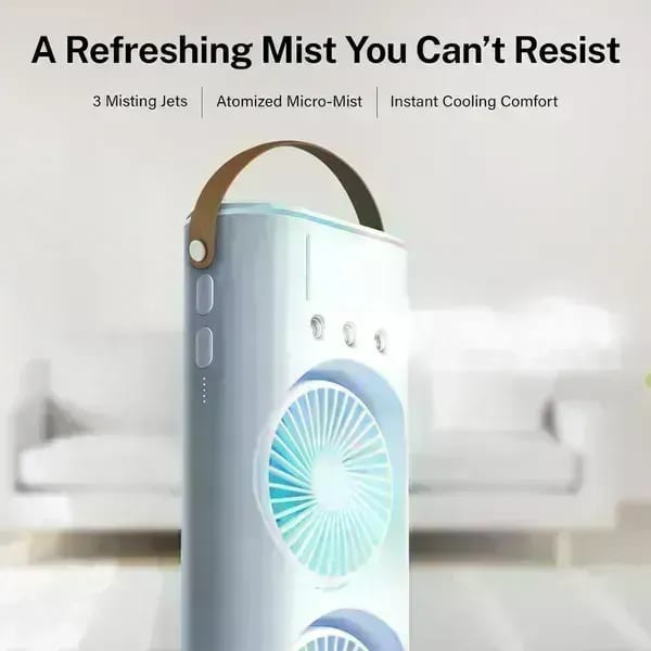 Portable Cooling Fan with Remote Control,Rotatable with water Tank Mini Air Cooler