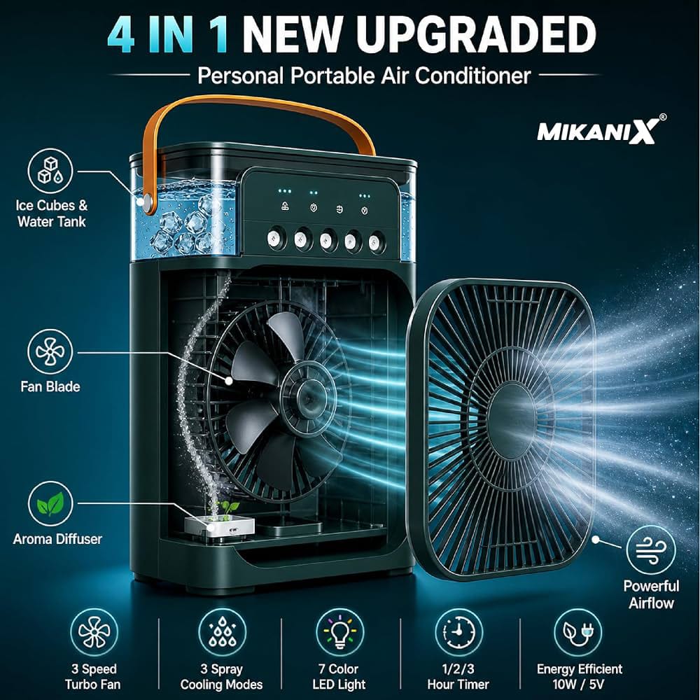 Portable Mini Air Cooler - Black Color