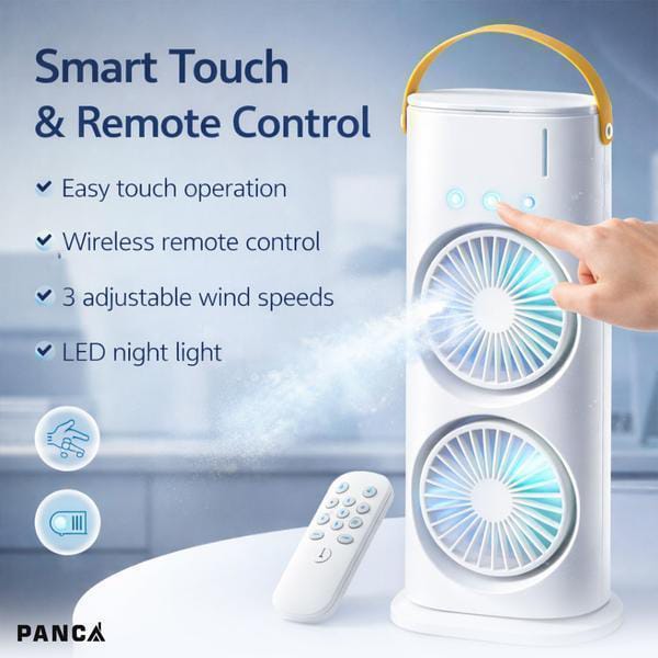 Portable Cooling Fan with Remote Control,Rotatable with water Tank Mini Air Cooler